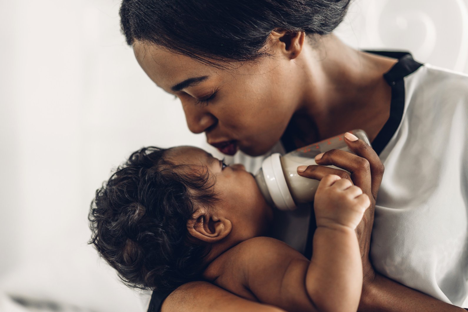 Portrait of Enjoy Happy Love Family African American Mother Play